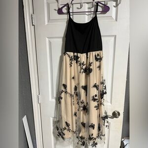 Elegant Black & Cream Dress